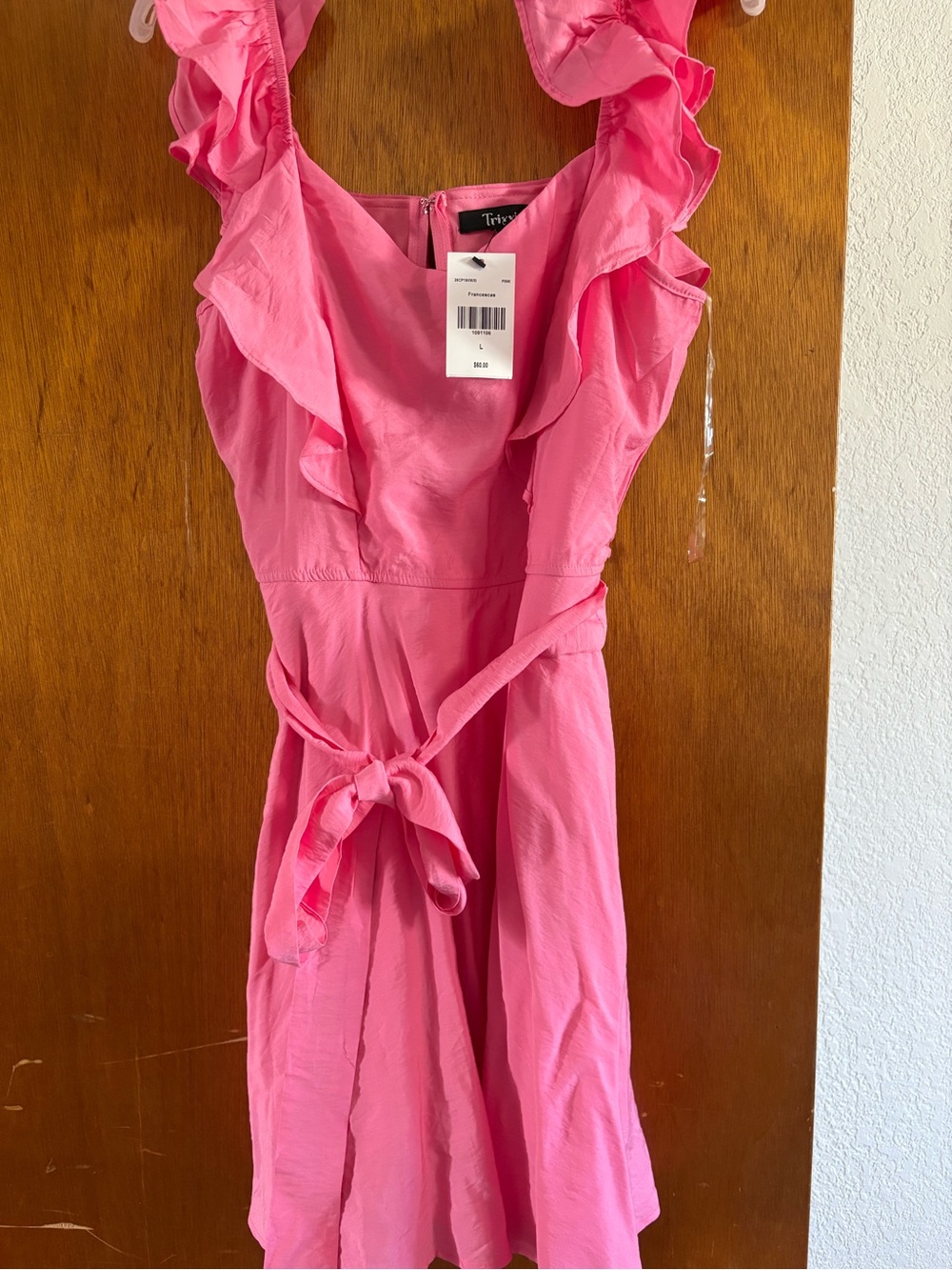 Hot Pink Ruffle Tie-Waist Sundress